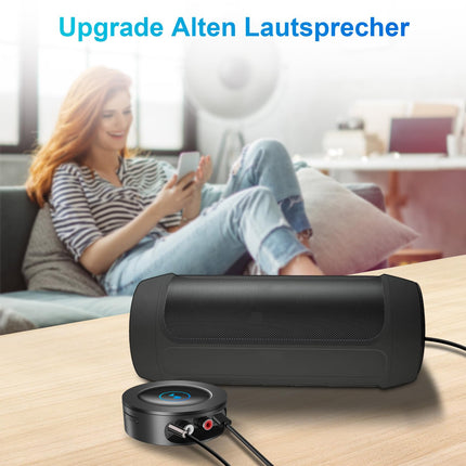 Bluetooth 5.2 receiver for stereo system, AUX Bluetooth adapter jack 3.5, lossless-level HiFi receiver for speakers, amplifier with RCA cinch, long range, HD audio, low latency