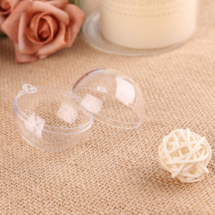 AGM 20 Pieces 8 cm Transparent Christmas Tree Balls, Plastic Balls DIY Fillable Craft Balls, Plastic Balls Ornaments for Christmas New Year, Winter Theme Decorations Balls