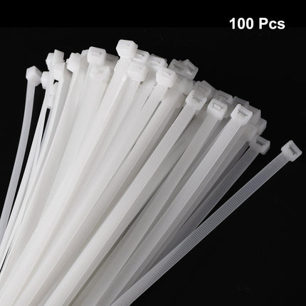 sourcing map 100pcs 1200mm White Self-Locking Nylon Cable Ties Extra Long for Cable Management