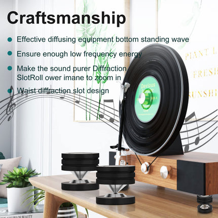 YuanYongi kõlaripulgad, 4 komplekti 49 mm × 49 mm kõlarijalgu, POM roostevabast terasest kõlaripatjadega. HiFi-seadmete jalad HiFi-kõlaritele, subwooferitele, helivõimenditele, DAC-idele ja CD-mängijatele (mustad).