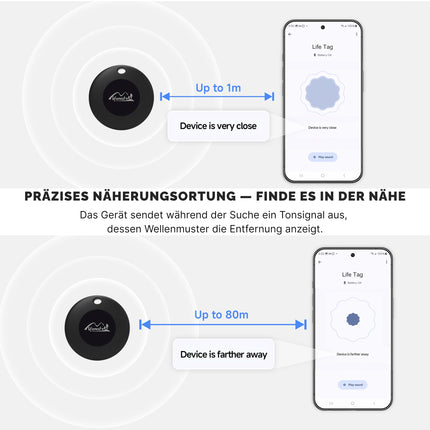 Lifemate Life Tag Android Smart Tag, Key Finder Compatible with Google Find My Device APP (Android ONLY), Bluetooth Key Finder for Luggage/Bags/Suitcases/Wallets, 2 Pack