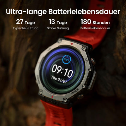 Amazfit T-Rex 3 nutikell õues kasutamiseks, 48 ​​mm AMOLED-ekraan, võrguühenduseta kaardid ja navigatsioon, 6 satelliidisüsteemi kahe sagedusribaga GPS, 27-päevane aku tööiga, NFC-makse, 170+ spordirežiimi, 45 m vabalt sukeldumine seiklusteks
