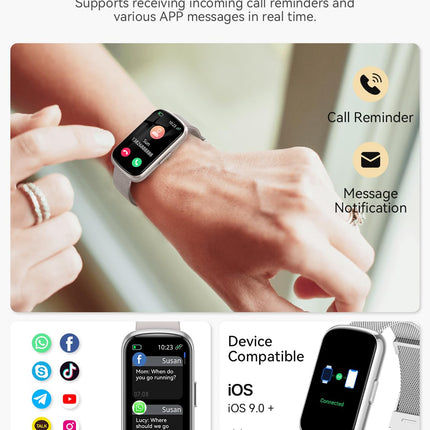RUXINGX Smartwatch Women, 1.47″ Fitness Watch with 24 Sports Modes, Activity Tracker 24H Heart Rate Monitor SpO2 Sleep Monitor, Menstrual Cycle, IP68 Waterproof Sports Watch Pedometer Android iOS Silver