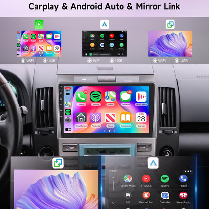 4G+64G Wireless Carplay Android 13 Car Radio 2 Din for Toyota Corolla Verso 2004-2009 with Wireless Android Auto Navi GPS WiFi 9 inch Car Radio with Mirror Link Bluetooth FM/RDS 32EQ SWC Rear View Camera