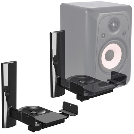 RICOO 2X speaker wall mounts universal speaker wall mounts swiveling tilting LH023-B bracket speaker wall mount speaker mount set up to max. 25 kg wall mount speaker wall mount
