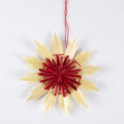 HEITMANN DECO Christmas tree decorations - straw pendants, 16-piece set - Christmas tree decorations made of natural material, 16-piece Christmas tree pendant set