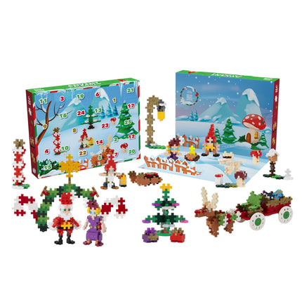 Plus-Plus 3973 Advent Calendar, Creative Building Blocks, 24 Doors + 1 Extra Door with Surprise, for Children Ages 5 and Up, Ingenious Construction Toy, Made in Denmark, 600