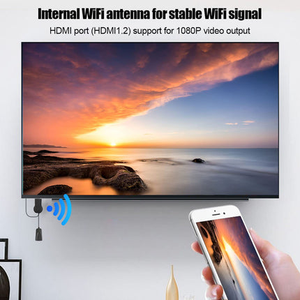 Wireless Display Dongle, 2.4GHz WiFi HDMI TV Wireless Display Receiver Dongle Adapter with HDMI Interface for Airplay Miracast DLNA