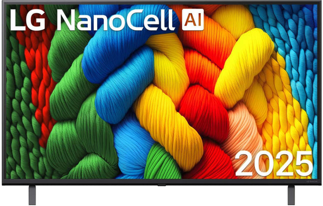 LG 43NANO80A6B teler 43-tolline (109 cm) 4K NanoCell tehisintellektiga teler (α7 Gen8 4K tehisintellektiga protsessor, webOS 25, 60 Hz) [mudeliaasta 2025]