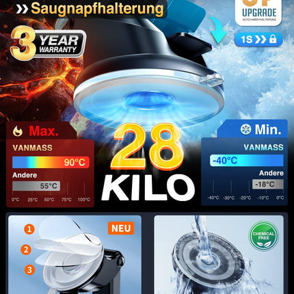 VANMASS autotelefoni hoidik 2025 uuendus Super stabiilne 3-ühes iminapp ja ventilatsioon 100% ohutu universaalne autotelefoni hoidik Paindlik sobib kõigile iPhone 16/15 /14/13 Pro Max Samsung S24/S23 Xiaomi