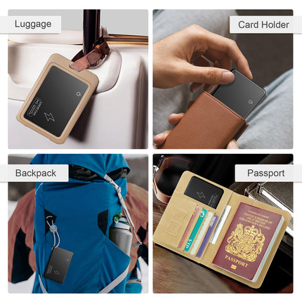TiMOVO Slim Walleti jälgimiskaart Apple Find My jaoks (ainult iOS-ile) juhtmevaba laadimisega laetav rahakotiotsija käekottide, pagasisiltide, passide jaoks, IP68 veekindel Bluetooth-esemete jälgija, must