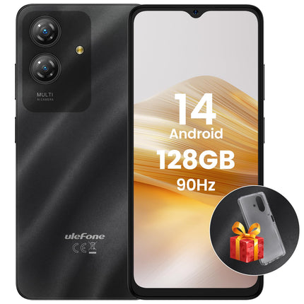 Ulefone Note 21 mobiiltelefon 2025 Android 14 8GB + 128GB / 1TB SD Octa Core 6.56" HD+ 2.5D 90Hz 13P + 8MP kaamera 5000mAh nutitelefon ilma lepinguta 4G kahe SIM-kaardiga sõrmejäljelugeja + näotuvastus GPS OTG 2-aastane garantii