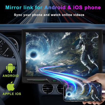 10,1 Zoll Einzel DIN Autoradio Android 13.0 mit 360-Grad-Drehung, drahtloser CarPlay- und Android Auto-Unterstützung, mit 8-Core 4+64GB/GPS-Navigation/DAB+/Bluetooth/WiFi, MIC/Rückfahrkamera