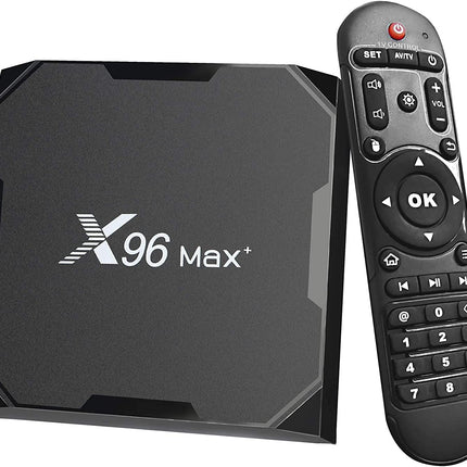 X96 Max Plus Smart TV Box 4GB 32GB Android 9.0 Amlogic S905X3 Quad Core Media Player, Supports 4K/3D/2.4 &amp; 5G WiFi/BT 4.0/HDMI 3.0 Lan With Remote Control