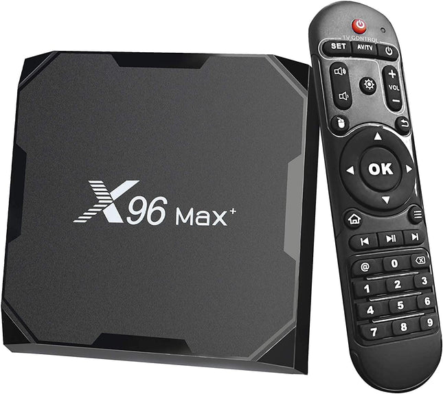 X96 Max Plus nutiteleri boks 4GB 32GB Android 9.0 Amlogic S905X3 neljatuumaline meediapleier, toetab 4K/3D/2.4 ja 5G WiFi/BT 4.0/HDMI 3.0 Lan koos kaugjuhtimispuldiga