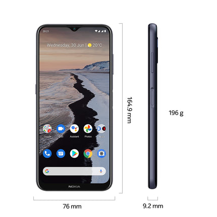 Nokia G10 nutitelefon Skandinaavia disainiga, kahe SIM-kaardiga, 3 GB muutmälu, 32 GB ROM-i, kuni 3-päevane aku tööiga, täiustatud 6,5-tolline ekraan, kolmekordne kaamera tehisintellekti režiimidega, Android 11 - öörežiim