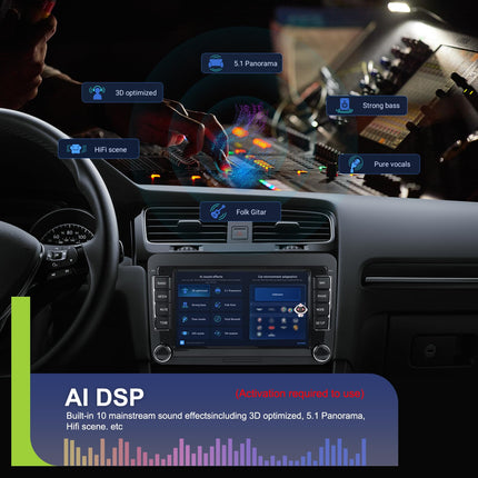 4+64G CAMECHO Android 13 Car Radio for VW Golf 5 6 Touran Polo Touran with Carplay/Android Auto/Mirrorlink, 7 inch Capacitive Touchscreen Supports WiFi/GPS/FM/Bluetooth/SWC