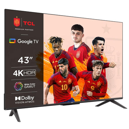 TCL 43P739 43-tolline teler, 4K HDR, Ultra HD, Google TV-ga nutiteler, raamita disain (Dolby Vision ja Atmos, käed-vabad hääljuhtimine, ühildub Google Assistant ja Alexaga)