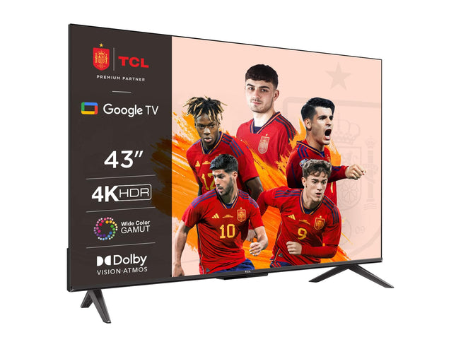 TCL 43P739 43-tolline teler, 4K HDR, Ultra HD, Google TV-ga nutiteler, raamita disain (Dolby Vision ja Atmos, käed-vabad hääljuhtimine, ühildub Google Assistant ja Alexaga)