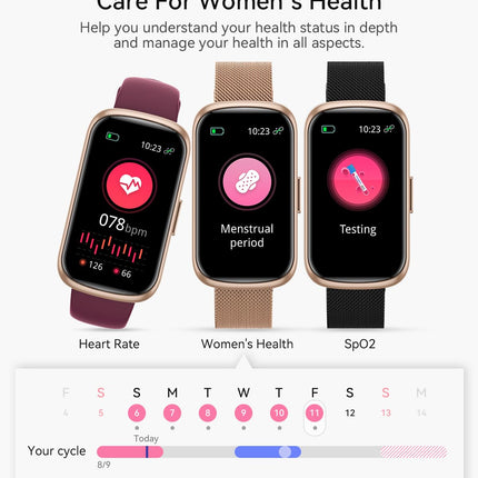 RUXINGX Smartwatch Women, 1.47″ Fitness Watch with 24 Sports Modes, 24H Heart Rate Monitor, SpO2, Sleep Monitor, Menstrual Cycle, IP68 Waterproof Sports Watch Pedometer with WhatsApp for Android iOS Rose Gold