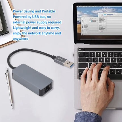 USB 3.0 kuni 2.5G Etherneti adapter, kaasaskantav USB 3.2 USB AM kuni 2.5Gbps Etherneti adapter, juhtmega võrgu USB-muundur, 7, 8, 8.1, 10 XP, OS X jaoks,