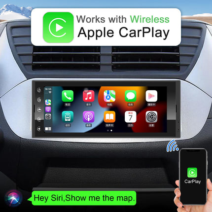 6.9 inch Android car radio 1Din, 2G+32G wireless CarPlay radio with screen, touchscreen car radio Bluetooth with GPS, WiFi, Google Play, AM/FM/RDS, SWC, Hands Free Calling