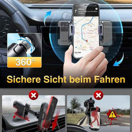 VANMASS Car Phone Holder [2025 Upgrade Bombproof Air Vent Hook] Mount Ventilation Clip Car Phone Holder 360° Rotatable Military Protection Car Mount Cell Phone for iPhone 16 Pro Max 15 Samsung S24 Smartphone