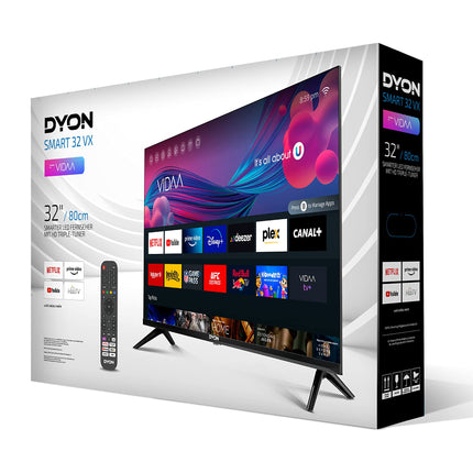 DYON Smart 32 VX - 32-tolline (80 cm) nutiteler HD kolmekordse tuuneriga (DVB-C/-S2/-T2), App Store'i, Prime Video, Netflixi, YouTube'i, DAZN-i, Disney+ ja hotellirežiimiga