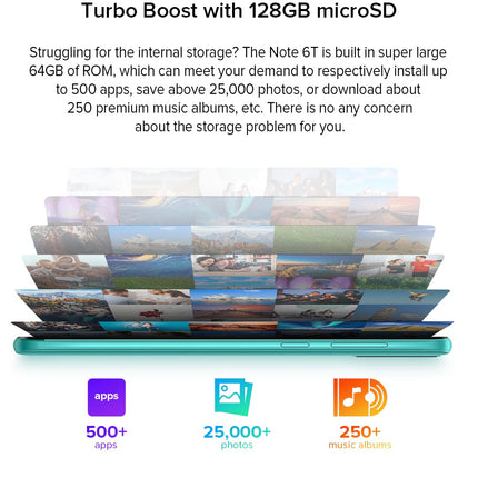 Ulefone Android 12 nutitelefon, Note 6T, 3 GB + 64 GB, 8,5 mm üliõhuke 4G kahe SIM-kaardiga mobiiltelefon, 6,1-tolline HD+ ekraan, 3 kaardipesaga disain, 13 MP + 5 MP kaamera, näotuvastus, GPS, lilla