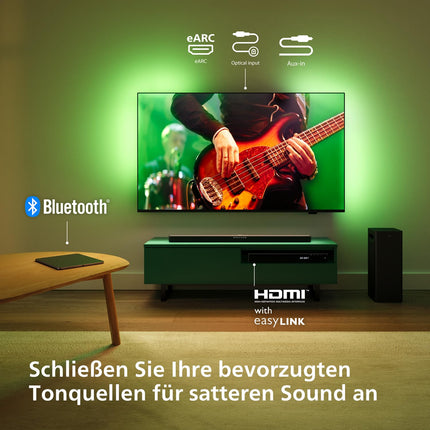 Philips TAB6309 Soundbar 2.1 juhtmevaba subwooferiga - 2.1 kanal 320W, DTS Virtual X, Bluetooth 5.4, HDMI ARC, optiline ja USB-ühendus - tumehall