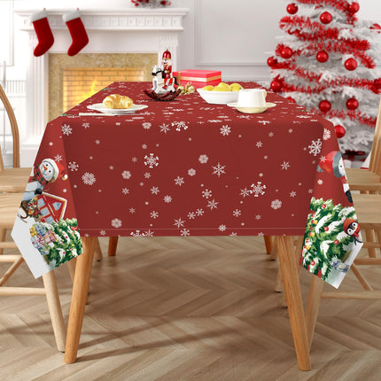 Arquiel jõululaudlina, lumememme punane jõulupuu laudlina, pestav ristkülikukujuline kergesti hooldatav laudlina köögipidude kaunistamiseks pulmafestivaliks (152 x 213 cm)