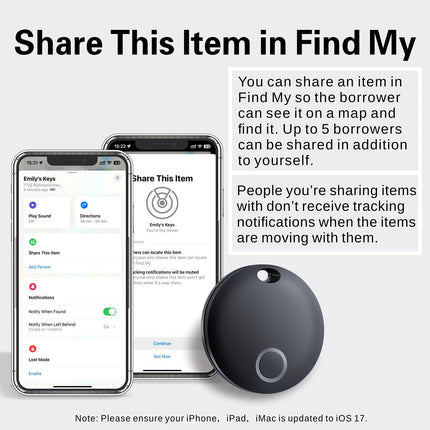 Reyke Smart Tag Pro, kohvri jälgija, mis ühildub Apple Find My rakendusega (ainult iOS), võtmeleidja võtmetele, pagasile, kohvrile, rahakotile, IP67 veekindel, 4 tk pakis