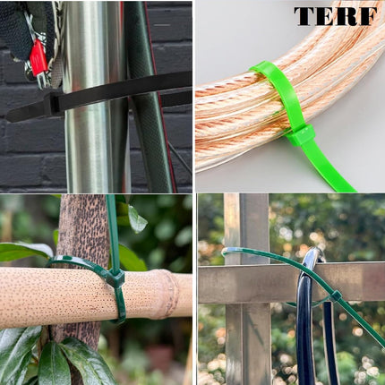 TERF® kaablisidemed, 300 mm x 4,8 mm, kvaliteetne nailon, turvaline isesulguv mehhanism, plastkaablisidemed koju, kontorisse, aeda, garaaži, töökotta, isetegemiseks, mitmeotstarbelised, pruunid, 100 tk pakis