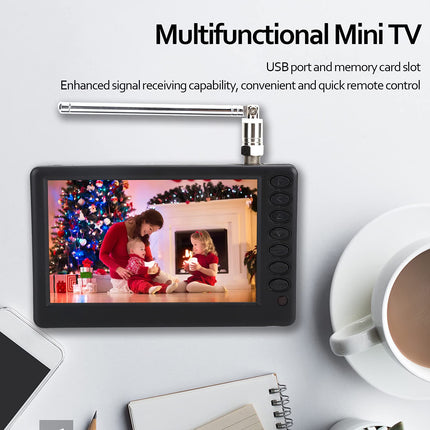 Dpofirs Portable 5 inch HD TV, 1500 mAh LCD TV Digital &amp; Analog Equipped with USB Port, Memory Card Slot, U-Disk Content Player for Travel, Camping