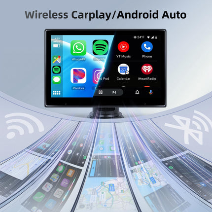 Hodozzy juhtmevaba Carplay Android Auto ekraan, 10,1-tolline HD puutetundlik kaasaskantav autostereo Super Linkiga, OTA uuendus, digitaalne meediavastuvõtja Bluetoothiga, AirPlay, Mirror Cast, FM/TF/AUX