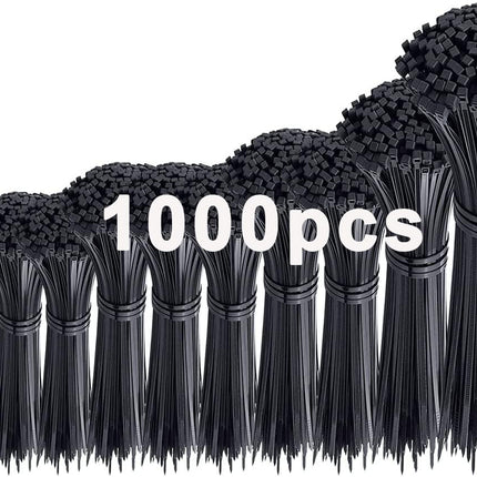 1000-osaline must kaablisidemete komplekt 350/300/250/200/150/100mm (100/100/100/200/200/300 tükki), WLEAD iselukustuvad kvaliteetsed nailonist kaablisidemed kaablite haldamiseks, aeda, koju ja töökotta.