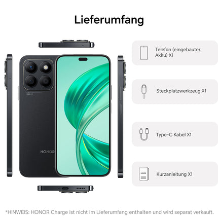 HONOR X8b nutitelefon, Android-mobiiltelefonid ilma lepinguta (108+50MP, 6,7-tolline FHD+ AMOLED ekraan, 256GB / 8GB RAM, kahekordne SIM-kaart, NFC), südaöömust