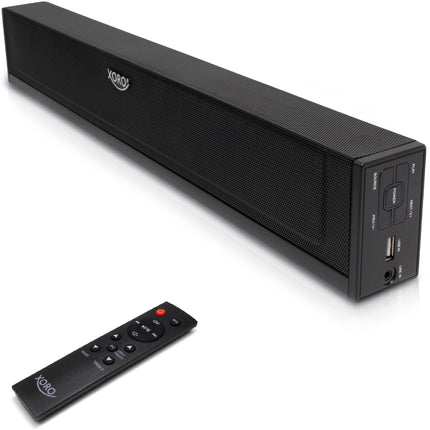 XORO TV heliriba HSB 50 V2 võimsusega 25 vatti, Bluetooth-kõlar, USB-meediapleier, Line IN, optiline ja koaksiaalne audiosisend, seinale paigaldamise võimalus