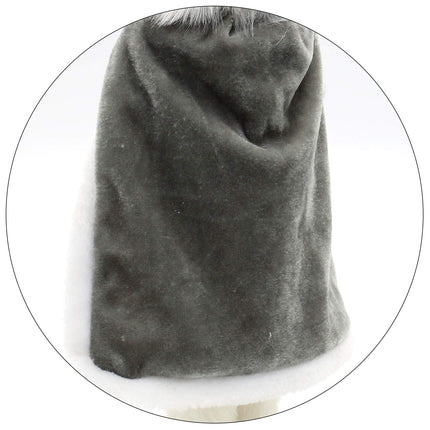 Dekohelden24 puidust pähklipurejakuningas hõbedases/kuldses/valges värvitoonis, sädeluse ja karusnahast keepiga, mõõtmed P/L/K: 10 x 8 x 38 cm, 38 cm