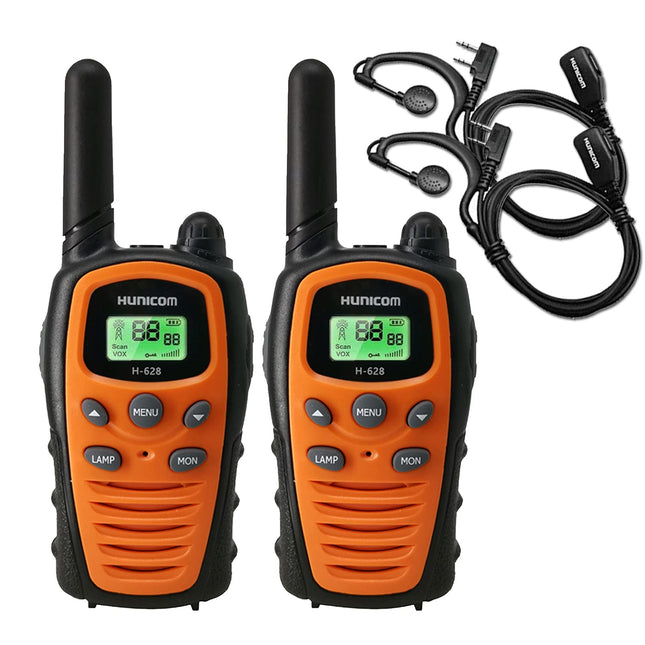 Walkie Talkies for Adults, Long Range Two Way Radios with Earpiece, PMR Walky Talky VOX Hands Free, 5km with Flashlight LCD Backit