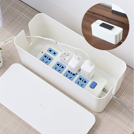 ASelected Set of 3 Cable Boxes Large, Medium and Small Cables White Hide Box for Cables, Cable Organizer Box White Cable Hide Box with 3 x 1m Cable Ties and 20 x 3M Double-Sided Stickers