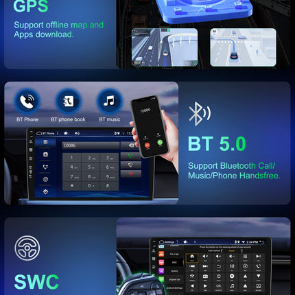 MISONDA 8GB+256GB 2 DIN 9-tolline IPS-ekraan Android autoraadio Carplay Android Auto MirrorLink RDS tasuta tahavaatekaamera + mikrofon