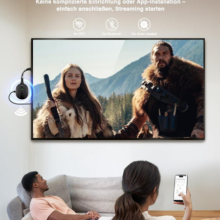 AIMIBO 4K juhtmevaba ekraaniadapter, 3-suunaline peegeldamine - otsene, DLNA, juhtmega sünkroonitud ekraan, 2.4G 5G @60Hz HDMI juhtmevaba adapter iOS-i, Androidi, Windowsi, macOS-i ja teleri, monitori ja projektori ühendamiseks - Airplay