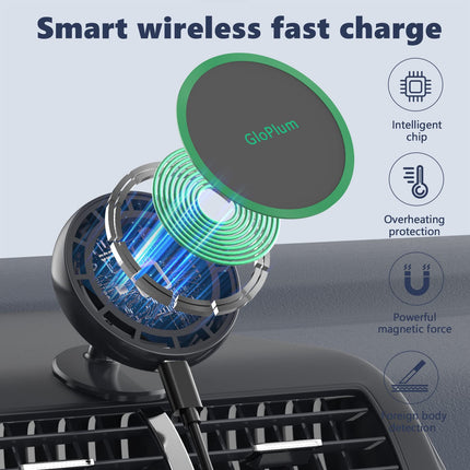 Gloplumiga ühilduv 15W laadija Magsafe autokinnitus, juhtmevaba magnetiline autotelefonihoidik, juhtmevaba autolaadija autolaadimisjaam telefonihoidik telefonidele 13/13 Pro/13 mini/13 Pro/12/12 Pro