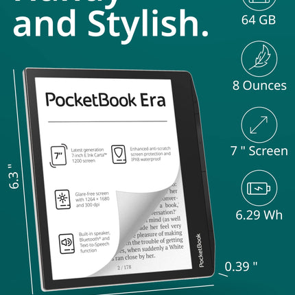 PocketBook Era Stardust Silver 7'' 16GB plaat