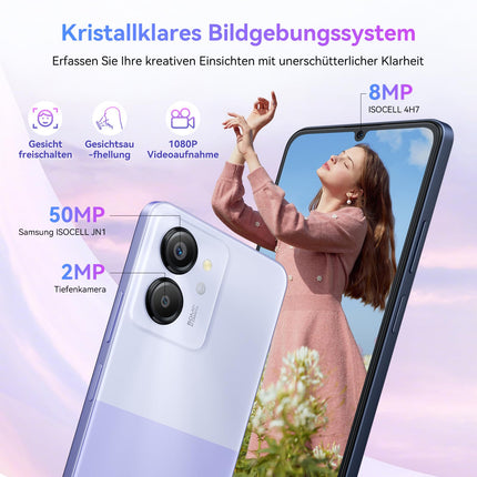Blackview 2025 mobiiltelefon ilma lepinguta 16GB+128GB, 6000mAh, 50MP, nutitelefon ilma lepinguta odav 6.75" 2.0Ghz kaheksatuumaline, ekraan 4G kahe SIM-kaardiga mobiiltelefonid, sõrmejäljelugeja/näotuvastusega/GPS/OTG