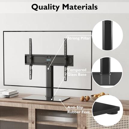 BONTEC telerialus, universaalne, reguleeritava kõrgusega, sobib 26–55-tollistele LCD, LED, OLED plasmateleritele ja kumeratele teleritele või monitoridele kuni 40 kg, max VESA 400x400 mm