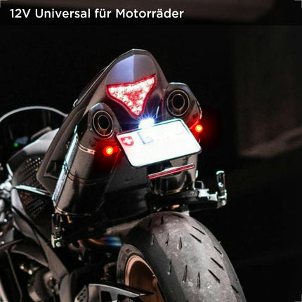 evermotor kroomitud 3-ühes mootorratta suunatuled, 2 tk, E-heakskiiduga E32, CNC protsess, 12V, elektrimootorratta ja tõukeratta jaoks, universaalne mini-LED-kuulvalgustusega alumiiniumkest, merevaigukollane ja punane