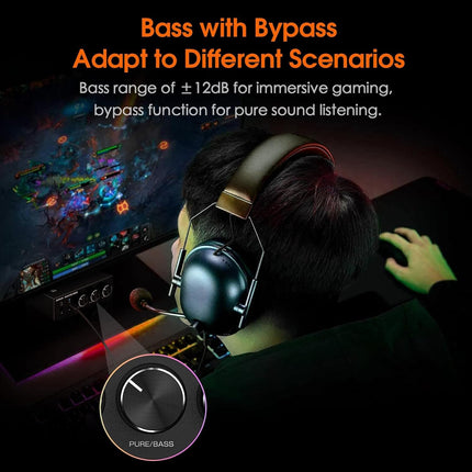 Douk Audio Q2 PRO PC Gaming DAC kõrvaklappide võimendi peakomplekti võimendi USB ja optilise ning mikrofoni sisendiga PS4, arvuti ja Maci jaoks