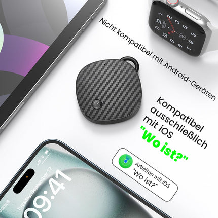 Key Finder for Apple, 4-Pack Tracker for Keys, Luggage, Bags, Worldwide Suitcase Tracking Tag for iPhone Compatible with Apple Find My (iOS ONLY)